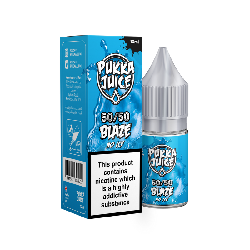 BLAZE NO ICE E-LIQUID BY PUKKA JUICE 50/50