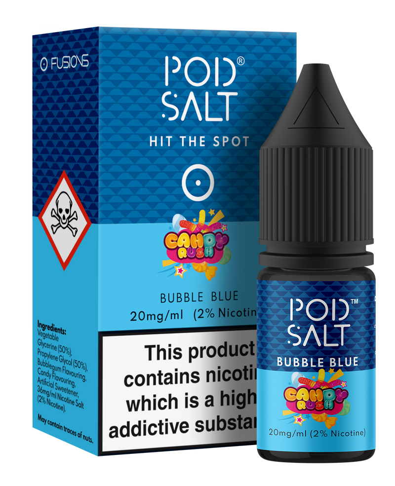 POD SALT BUBBLE BLUE 10ML NICOTINE SALT E-LIQUID FUSION