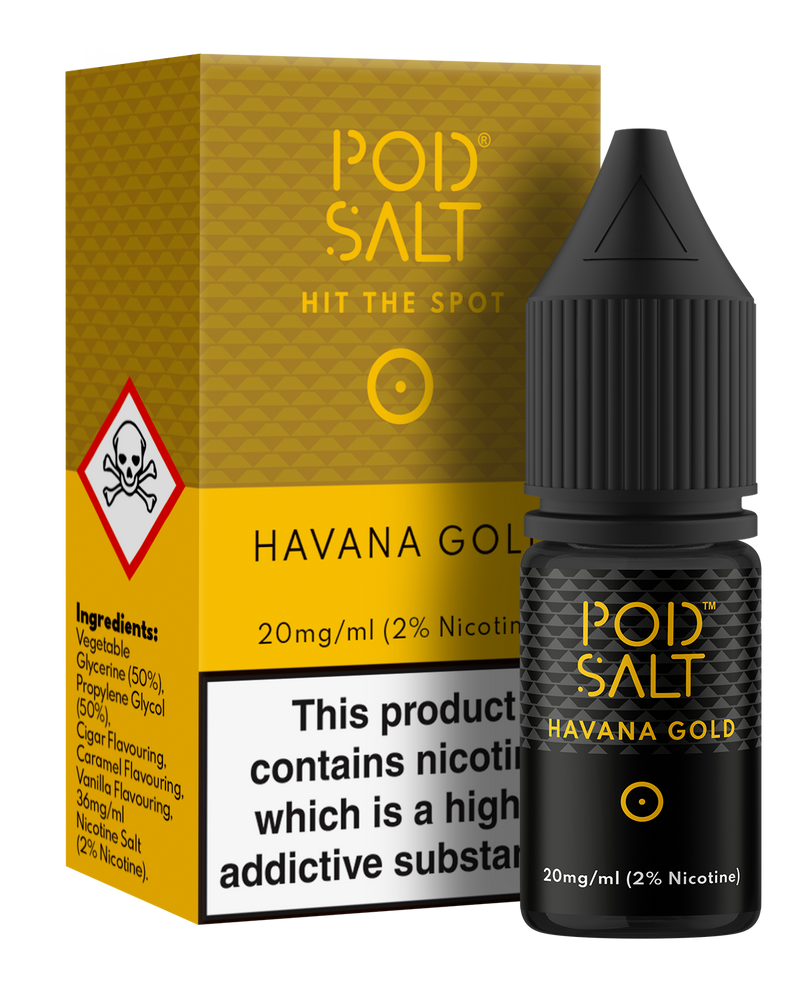 POD SALT HAVANA GOLD 10ML NICOTINE SALT E-LIQUID