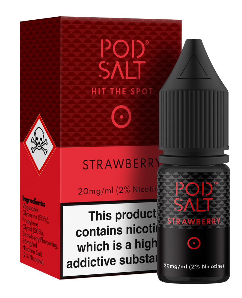 POD SALT STRAWBERRY 10ML NICOTINE SALT E-LIQUID