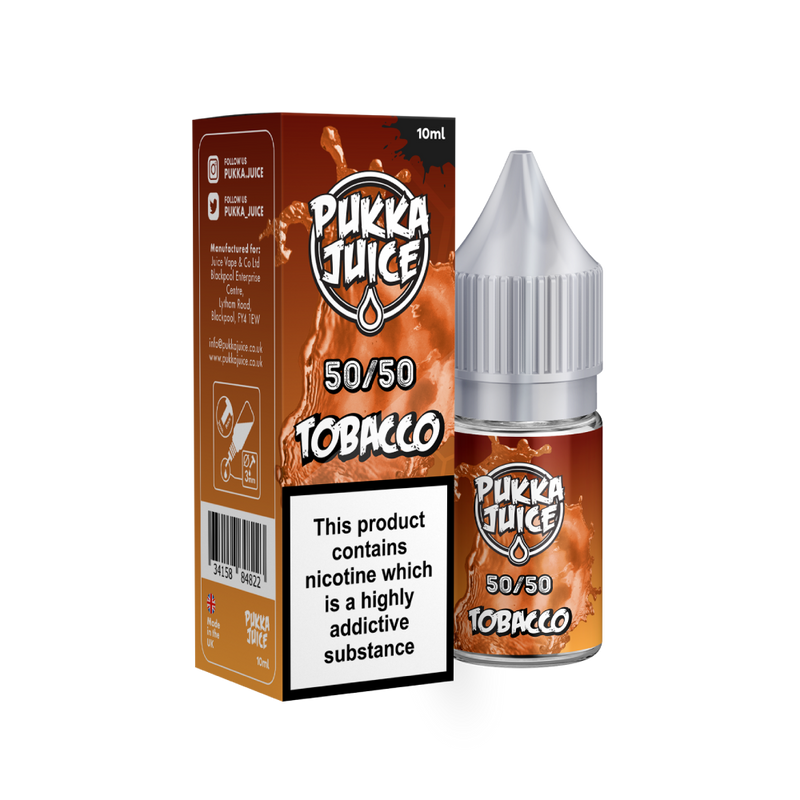 TOBACCO E-LIQUID BY PUKKA JUICE 50/50