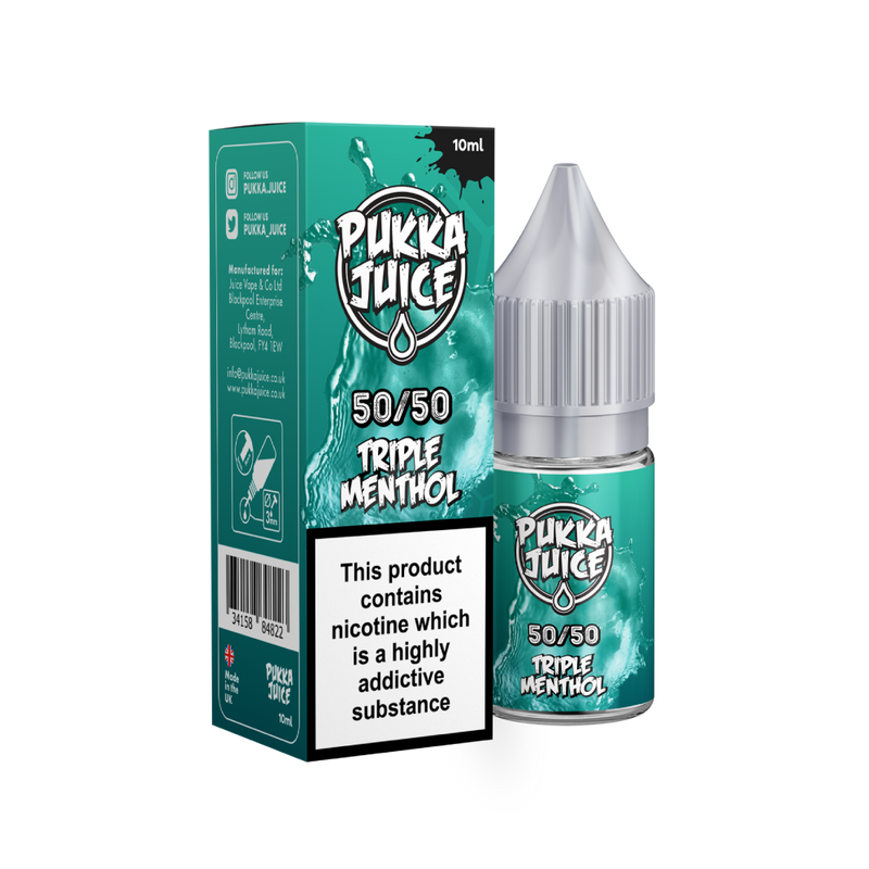 TRIPLE MENTHOL E-LIQUID BY PUKKA JUICE 50/50